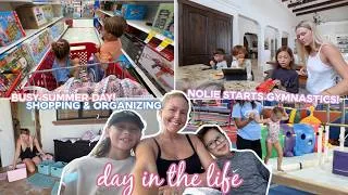 Thumbnail: busy summer day, shopping & organizing, nolie starts gymnastics!