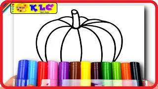 Thumbnail: 🎃 🎨( Vegetables ) 🎃 🎨 BIG Marker Pumpkin and Pencil Coloring / Glitter Pumpkin / KLC Kids Table 🎃 🎨