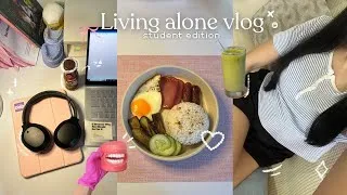 Thumbnail: Living alone vlog 🪴| finishing my lab works, studying for finals, cooking
