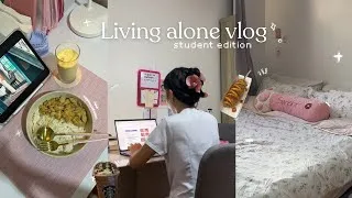 Thumbnail: Living  alone vlog 🌸| student edition, cleaning, cooking foods, taking x-rays, studying