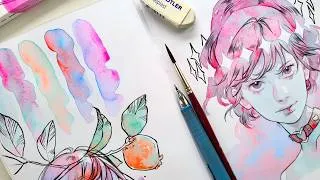 Thumbnail: Sketchbook session 🌸 granulating colors
