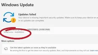 Thumbnail: Windows Update Error 0x800f0922? - Fix Without Installing Software