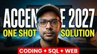 Thumbnail: Accenture Coding Assessment (One Shot) Solution | Coding Question , SQL , Web Based | Accenture 2027