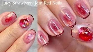 Thumbnail: [Short Nails ASMR] Strawberry Jam & Juicy Red Blush Nails 🍓 Flash Gel [No Talking]