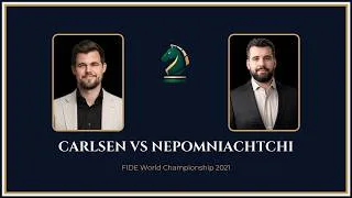 Thumbnail: Carlsen Nepomniachtchi World Championship Match 2021 Dubai UAE rd 6 Dec 03