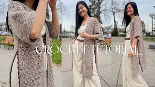 Thumbnail: How to Crochet a Side Slit Cardigan (Easy + Free Pattern!)