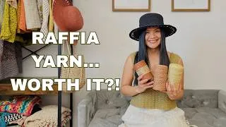 Thumbnail: Raffia Yarn… Easy or Hard to Work With? (My Honest Thoughts) + Crochet Projects I Made