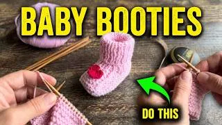Thumbnail: Fast & Easy Baby Girl Booties | Beginner Knitting Tutorial