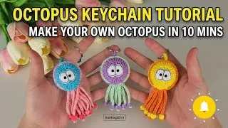 Thumbnail: Easy Crochet Octopus Keychain Making in 10 Minutes! 🐙✨ #crochet #fidgettoys #anxietyrelief