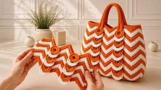 Thumbnail: How to Crochet a Stunning Chevron Bag 👜 | Easy Step-by-Step Crochet Bag Tutorial for Beginners