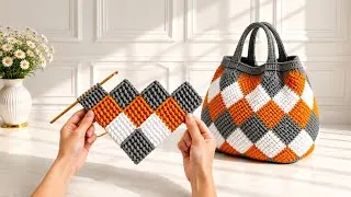 Thumbnail: How to Crochet an Amazing Argyle Bag 👜 | Easy Step-by-Step Tutorial