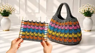 Thumbnail: DON’T MISS THIS! 😍 How to Crochet a Stunning Colorful Basket Bag | Easy Step-by-Step Tutorial
