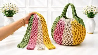 Thumbnail: DON’T MISS THIS! 😍 How to Crochet a Stunning Mesh Bag | Easy Step-by-Step Tutorial