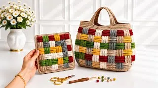 Thumbnail: DON’T MISS THIS! 😍 How to Crochet a Stunning Woven Bag | Easy Step-by-Step Tutorial