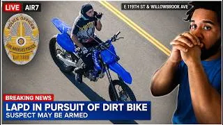 Thumbnail: STOLEN Biker ARMED w/GLOCK on the PHONE takes LAPD on High Speed Chase from COMPTON to LAX!
