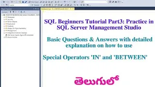 Thumbnail: SQL Beginners Tutorial Part3: Special Operators 'IN'' and  'BETWEEN'