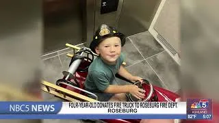 Thumbnail: Four-year-old donates fire truck to Roseburg Fire Dept.