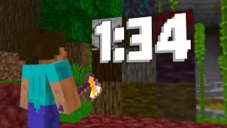 Thumbnail: Minecraft Bedrock All Logs Speedrun in 1:34