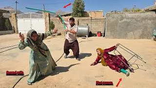 Thumbnail: second lady attacks the first lady, who has a broken leg, and the husband becomes extremely angry.