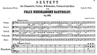 Thumbnail: Felix Mendelssohn - Sextet for Violin, 2 Violas, Cello, Double Bass and Piano, Op.110 (1824)
