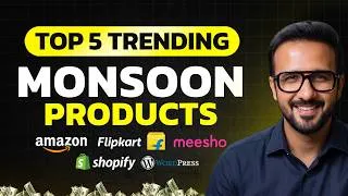 Thumbnail: Top Trending Monsoon Products 🌧️ Ecommerce Business Ideas 2026 🔥 Amazon, Flipkart & Meesho
