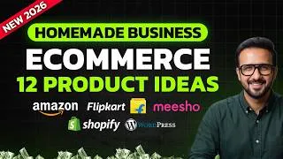Thumbnail: 12 Small Investment Homemade Products to Sell Online 🚀 Ecommerce Business | Amazon, Flipkart, Meesho