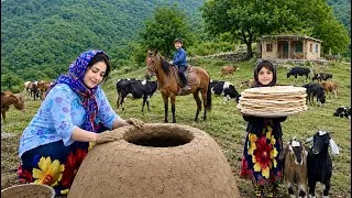 Thumbnail: Making a clay oven in the mountains: baking lavash bread in the oven and making local butter