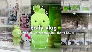 Thumbnail: daily vlog ★: hair salon & mall visit, smiski lamp, thrift haul + more ! 日常ブログ🍏