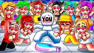 Thumbnail: YOU Play SPIN THE BOTTLE with 100 YANDERE Girls in Roblox..