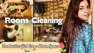 Thumbnail: Hostel room makeover🪷living alone diaries as a IT girl version ✨#cleaningvlog #hostelroomcleaning