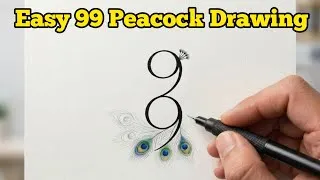 Thumbnail: Easy Peacock Drawing Method | How to Draw Peacock with 99