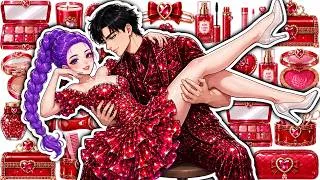 Thumbnail: Paper DIY💖 Love Story Wedding Ruby Couple Rumi x Jinu  Glow Up! Skincare +Makeup Makeover💄