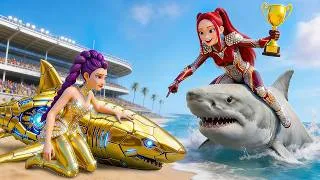 Thumbnail: 🦈🏆 RUMI Golden Wins The Magic Giant MEGALODON Shark Racing Championship – KPOP Demon Hunters