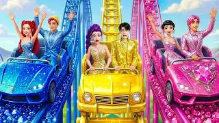 Thumbnail: 🎢⚔️✨ Golden Family vs Diamond vs Pink – Ultimate Roller Coaster Build Challenge | KPOP Demon Hunter