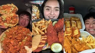 Thumbnail: TIKTOK Mukbang Compilation | Raising Cane’s, Chipotle, Dave’s Hot Chicken, In-N-Out & More! 🍟🌯🔥🍔