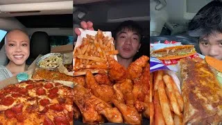 Thumbnail: TIKTOK Mukbang Compilation | Wingstop, Taco Bell, Five Guys, Domino’s & More! 🍗🌮🍔🍕
