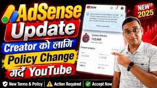 Thumbnail: Action required: Accept updated YouTube Partner Program terms by Jan 31, 2027. AdSense Update