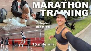 Thumbnail: MARATHON TRAINING VLOG | 15 mile run, volleyball & fun summer weekend!
