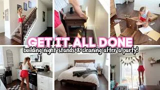 Thumbnail: GET IT ALL DONE // build night stands & clean after a party