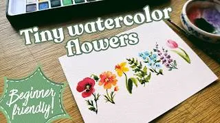 Thumbnail: Watercolor flowers in rainbow order - beginner friendly!