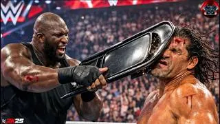 Thumbnail: WWE 2K25 - Omos vs. The Great Khali – Ring Can’t Handle This!🔥Full Scary Match #wwe #krylexgaming