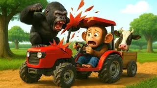 Thumbnail: KingKong Makes Chaos At The Farm, Monkey Farmers Have To Evacuate - Farm Work | Kuhu Toons 