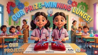 Thumbnail: How We Built a Prize-Winning Science Project! 🫁🏆 | KuKu The Twin Sisters - 6th Video