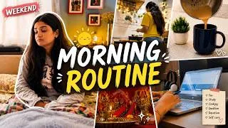 Thumbnail: Peaceful Weekend Morning Routine 🌿 | Slow & Productive Morning | Sattu Paratha|Study Vlog|Daily Vlog