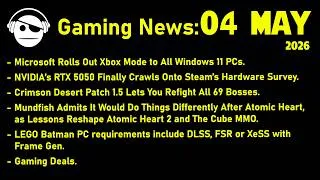 Thumbnail: Gaming News | Win 11 Xbox mode | Crimson Desert | Mundfish | Lego Batman | Deals | 04 MAY 2026