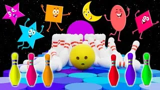 Thumbnail: Learn Shapes with bowling ball-colorful Shapes videos for kids-Rhymes and Songs-Kutty Kids TV