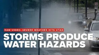 Thumbnail: Weather warnings issued after thunderstorms soak roads across Utah