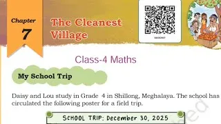Thumbnail: PART-1 / The Cleanest Village / Class-4 Maths Chapter-7 NCERT Question Answers By-KV Teqcher