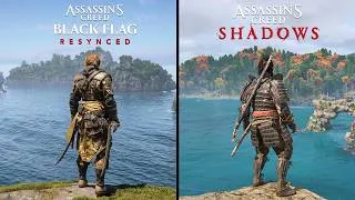 Thumbnail: AC Black Flag Resynced vs AC Shadows - Physics, Details & Gameplay Comparison