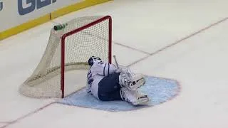 Thumbnail: Vesa Toskala gives up 197 ft goal to Rob Davison (HD)